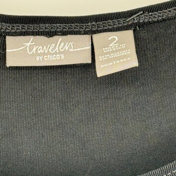 Chico's 2 travelers Women's Black Sleeveless Maxi Dress travel knit Size large - Picture 2 of 11